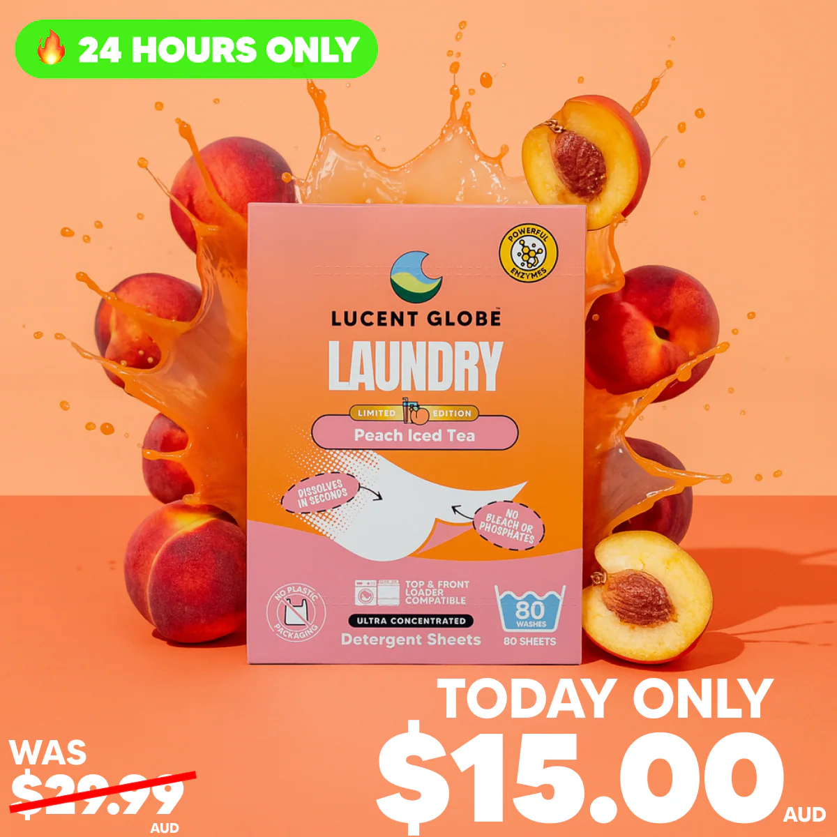 SPECIAL OFFER: Laundry Detergent Sheets - Peach Ice Tea